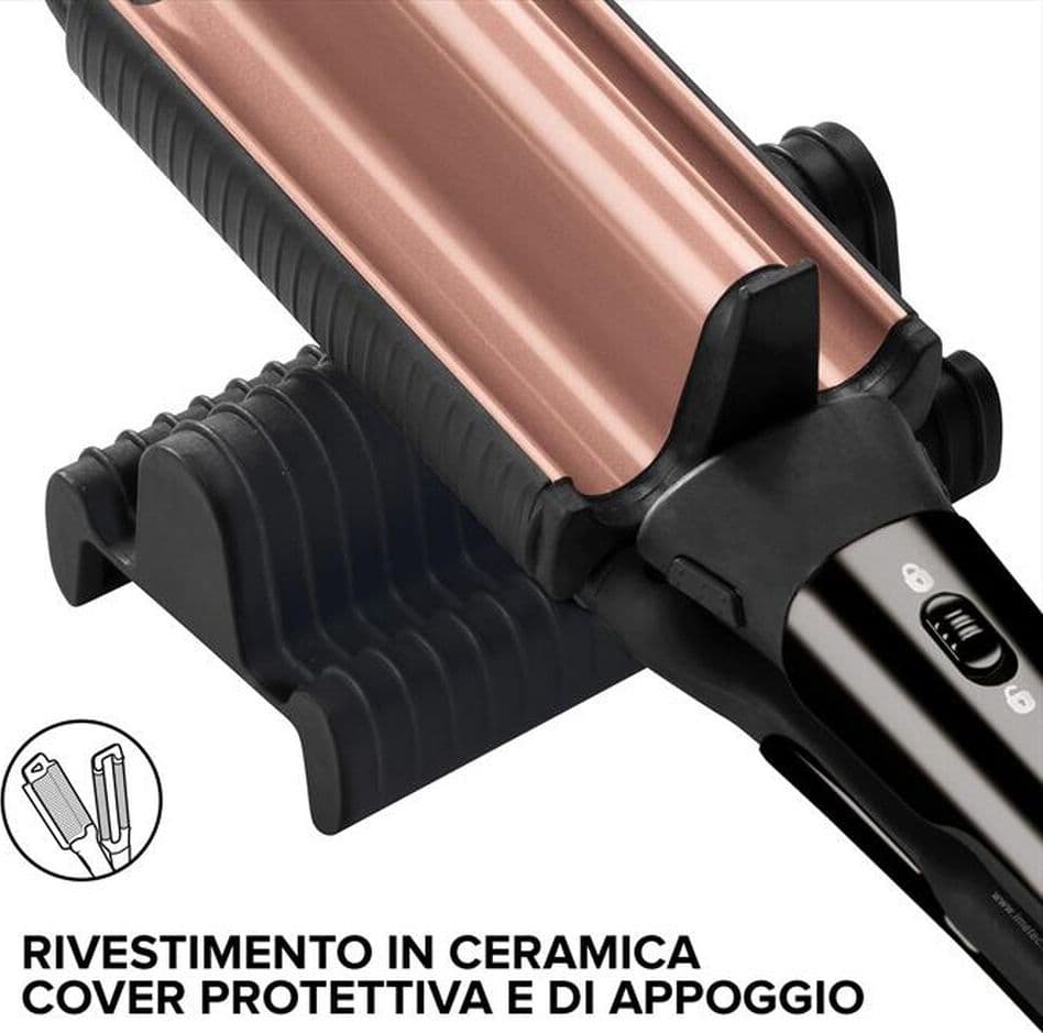 PIASTRA PER CAPELLI IN CERAMICA FUNZIONE 2IN1 GIREVOLE PER STYLER A ONDE LARGHE O STRETTE - 5