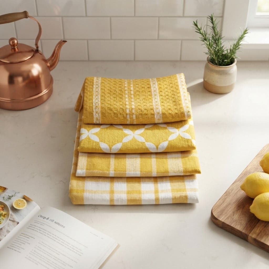 Set 4 Strofinacci Calypso Preziosa Home in Panama 100% Cotone 50×70 cm - 8