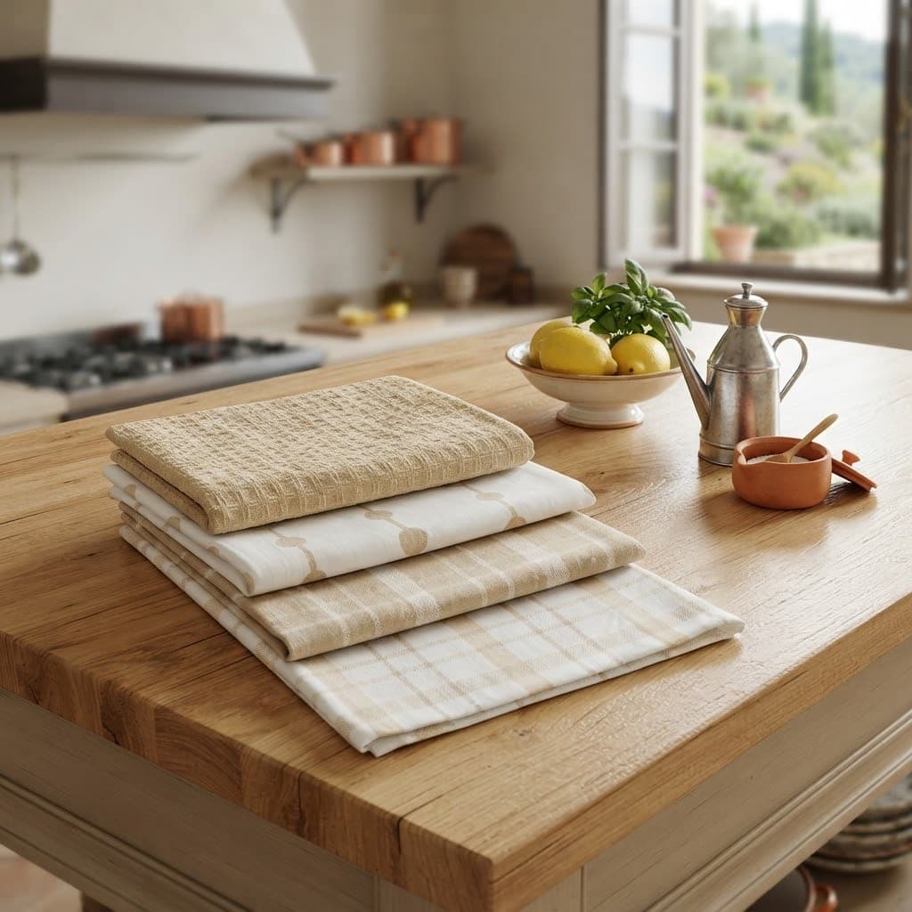 Set 4 Strofinacci Calypso Preziosa in Panama Stampato 50×70 cm - 3