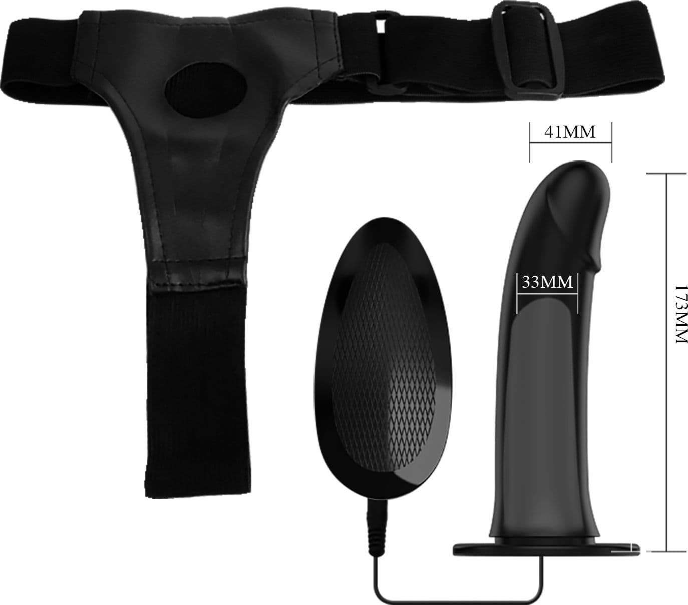 Strap On Vibrante Pretty Love Vito 17,3 cm Silicone Nero con Harness - 5