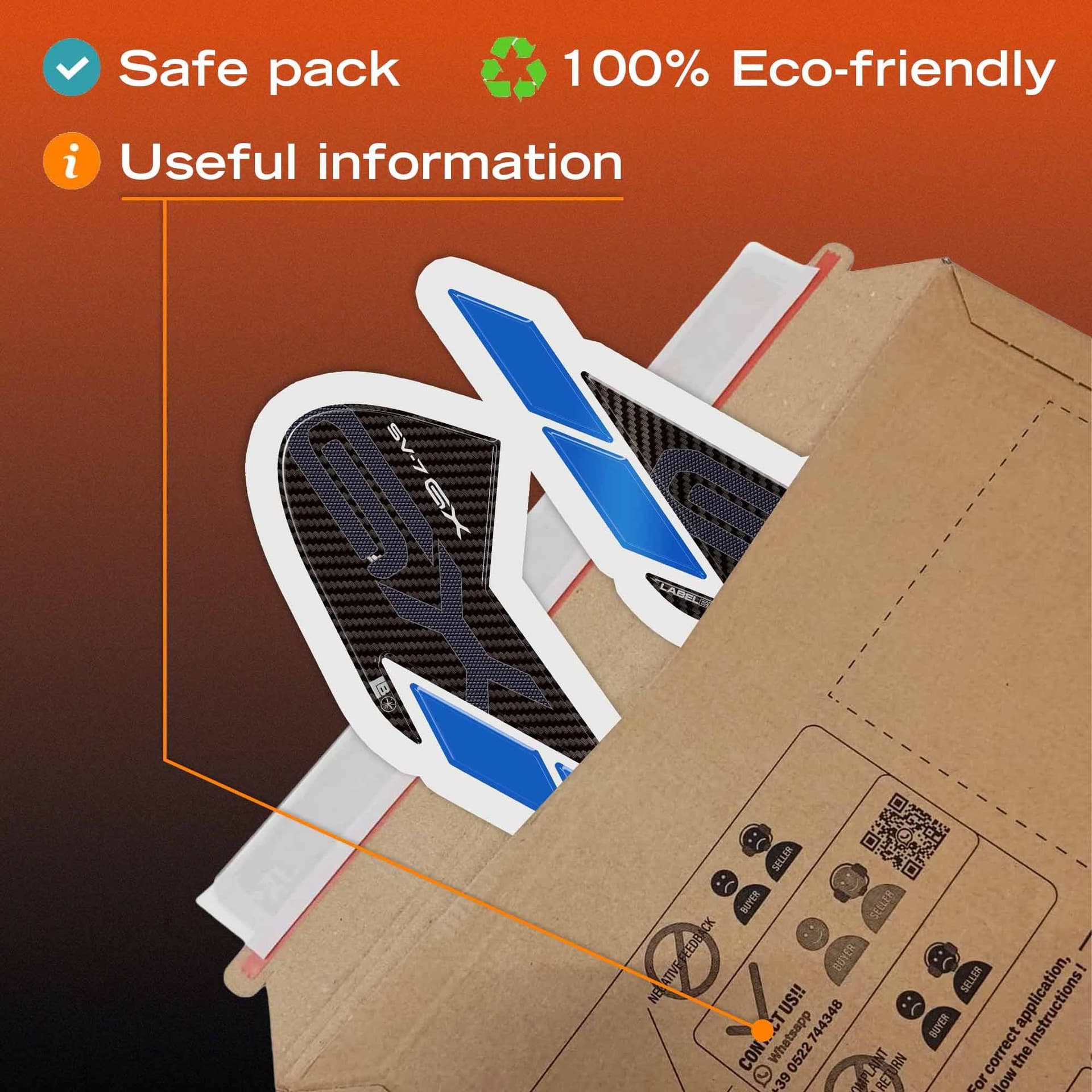 Adesivi 3D Laterali serbatoio moto compatibile con Suzuki SV-7 GX 2026 - 14