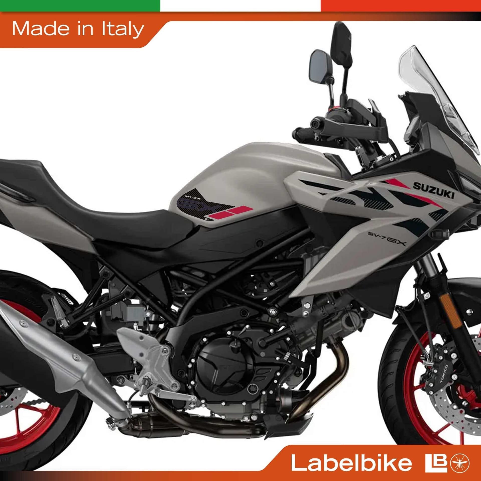 Adesivi 3D Laterali serbatoio moto compatibile con Suzuki SV-7 GX 2026 - 18