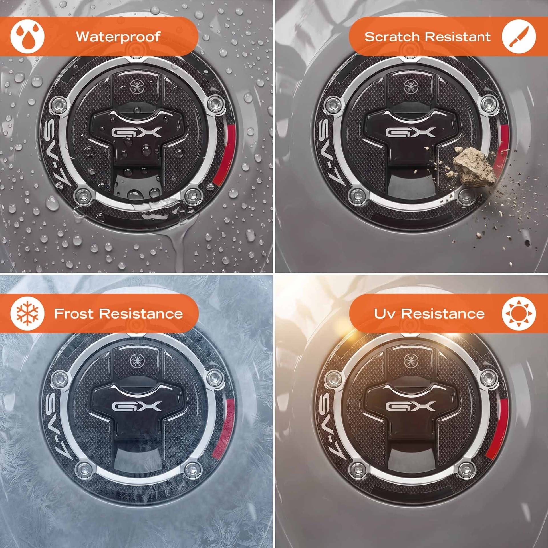 Adesivo 3D Tappo serbatoio moto compatibile con Suzuki SV-7 GX 2026 - 13