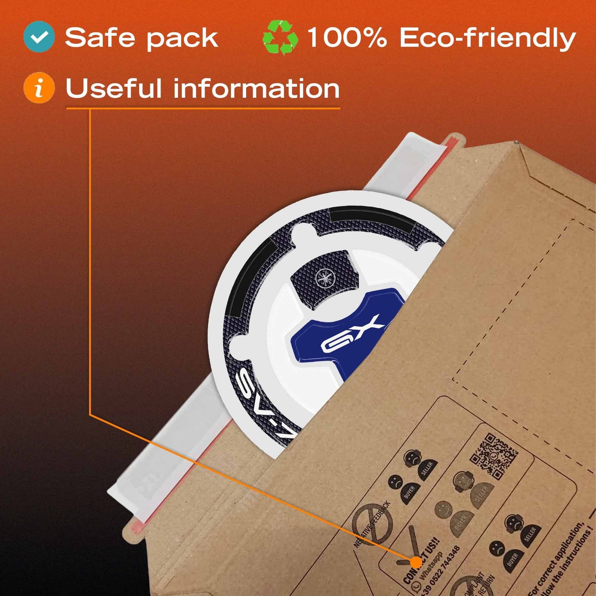 Adesivo 3D Tappo serbatoio moto compatibile con Suzuki SV-7 GX 2026 - 5