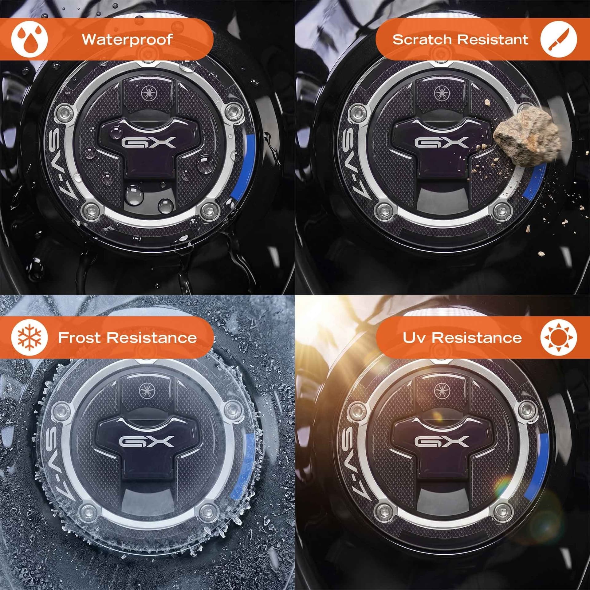Adesivo 3D Tappo serbatoio moto compatibile con Suzuki SV-7 GX 2026 - 8