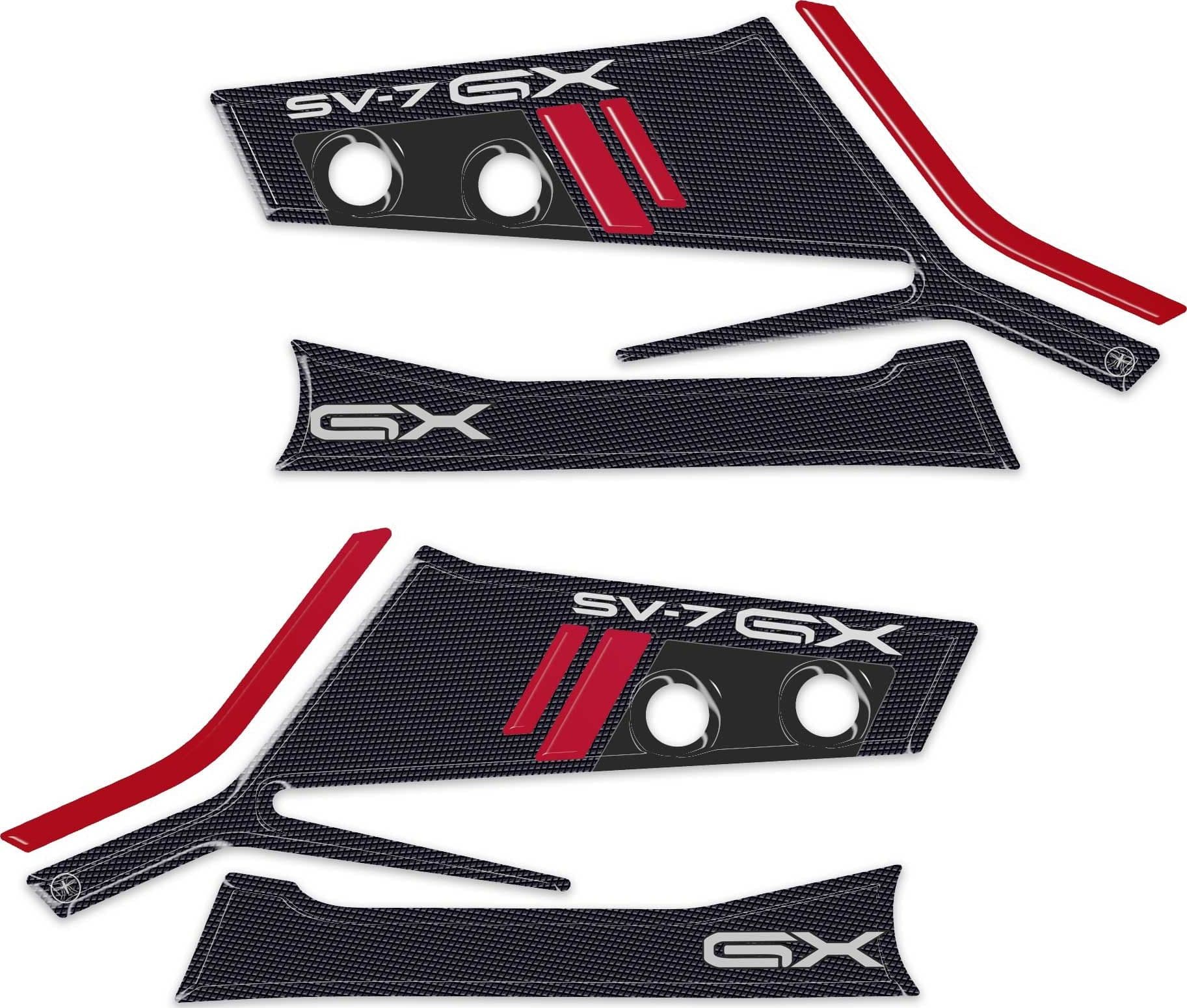 Adesivi 3D Protezioni Paramani moto compatibile con Suzuki SV-7 GX 2026 - 7