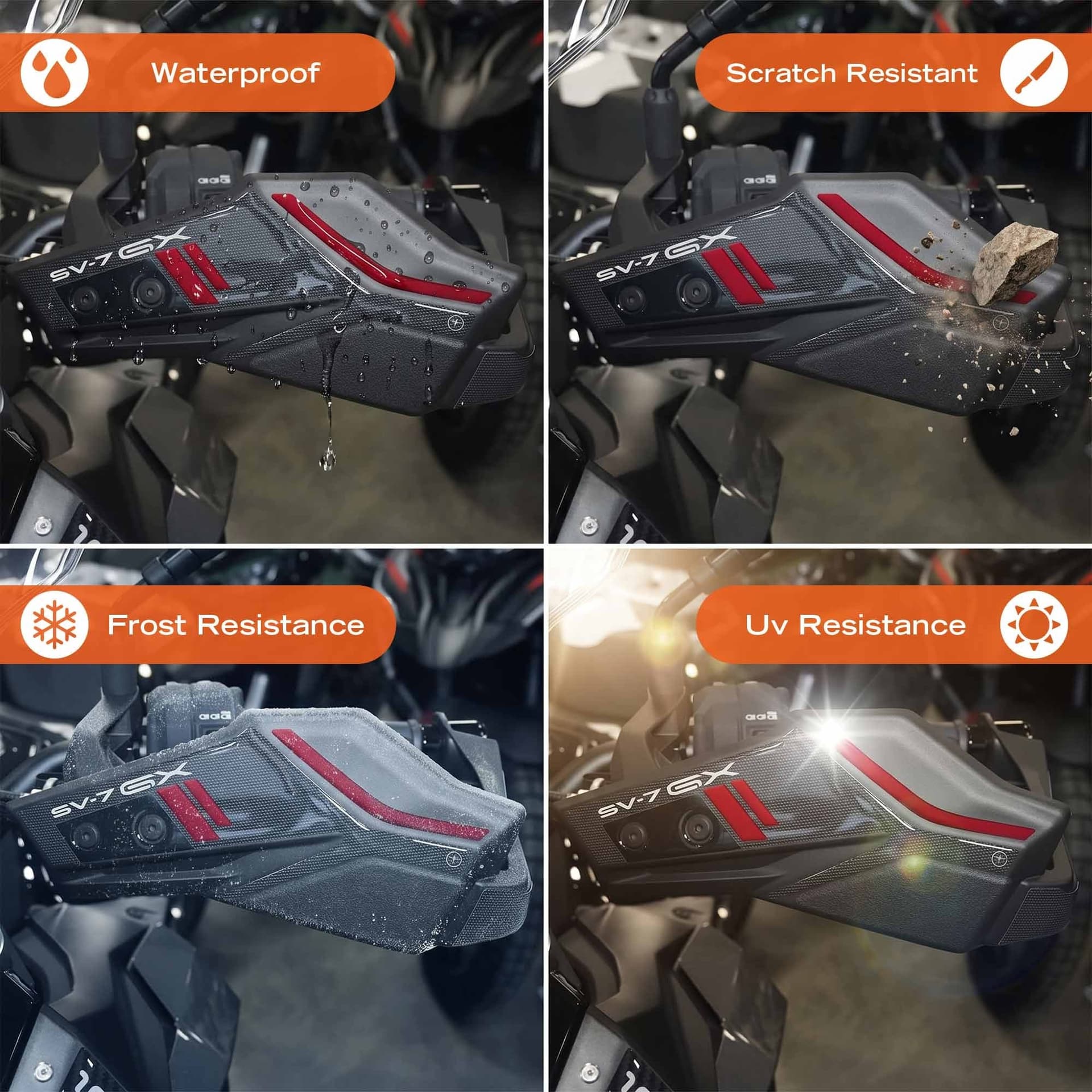 Adesivi 3D Protezioni Paramani moto compatibile con Suzuki SV-7 GX 2026 - 8