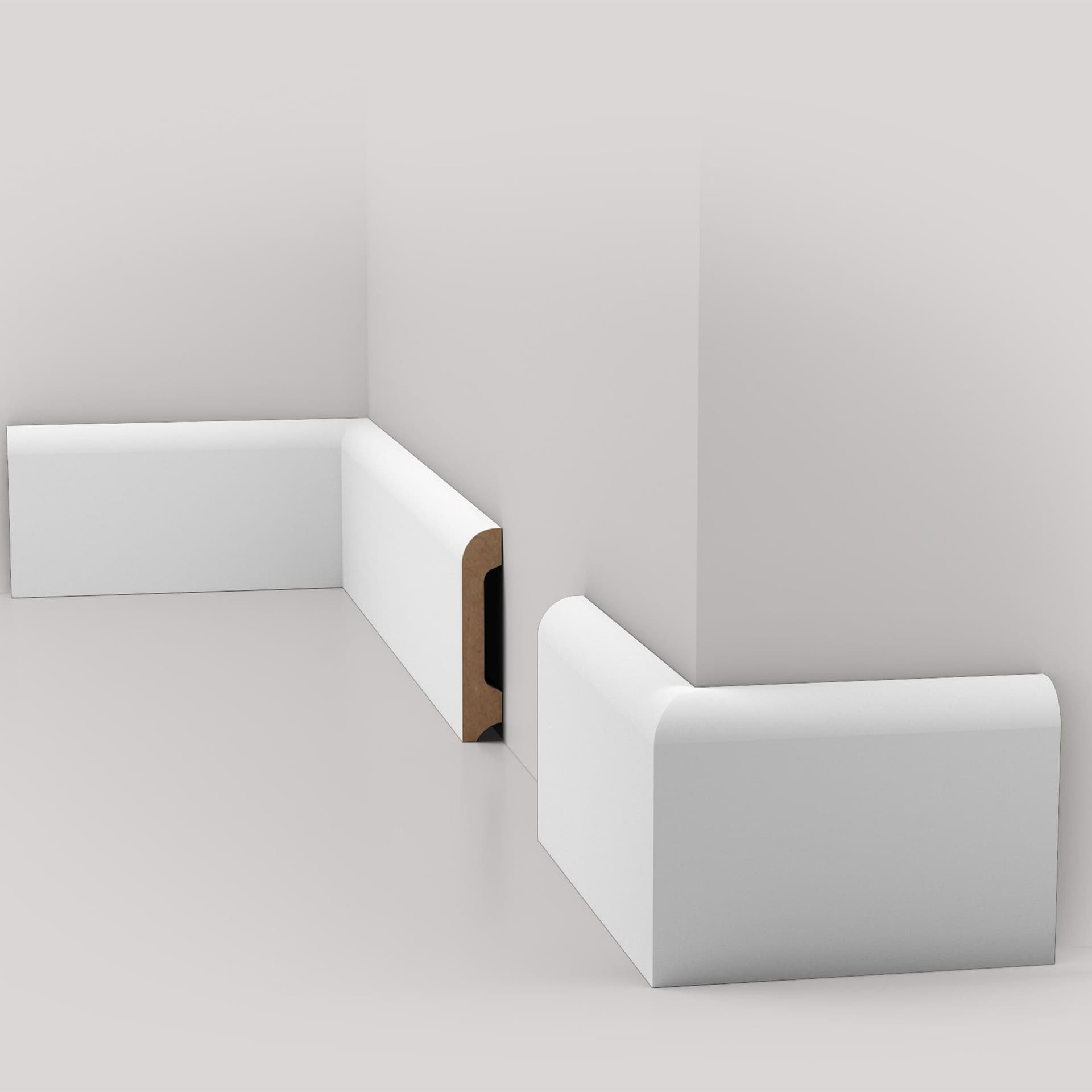 pacco da 132 ML di Battiscopa BC in POLIMERI EqualWood HI-TEC 80x15mm - BIANCO - 4