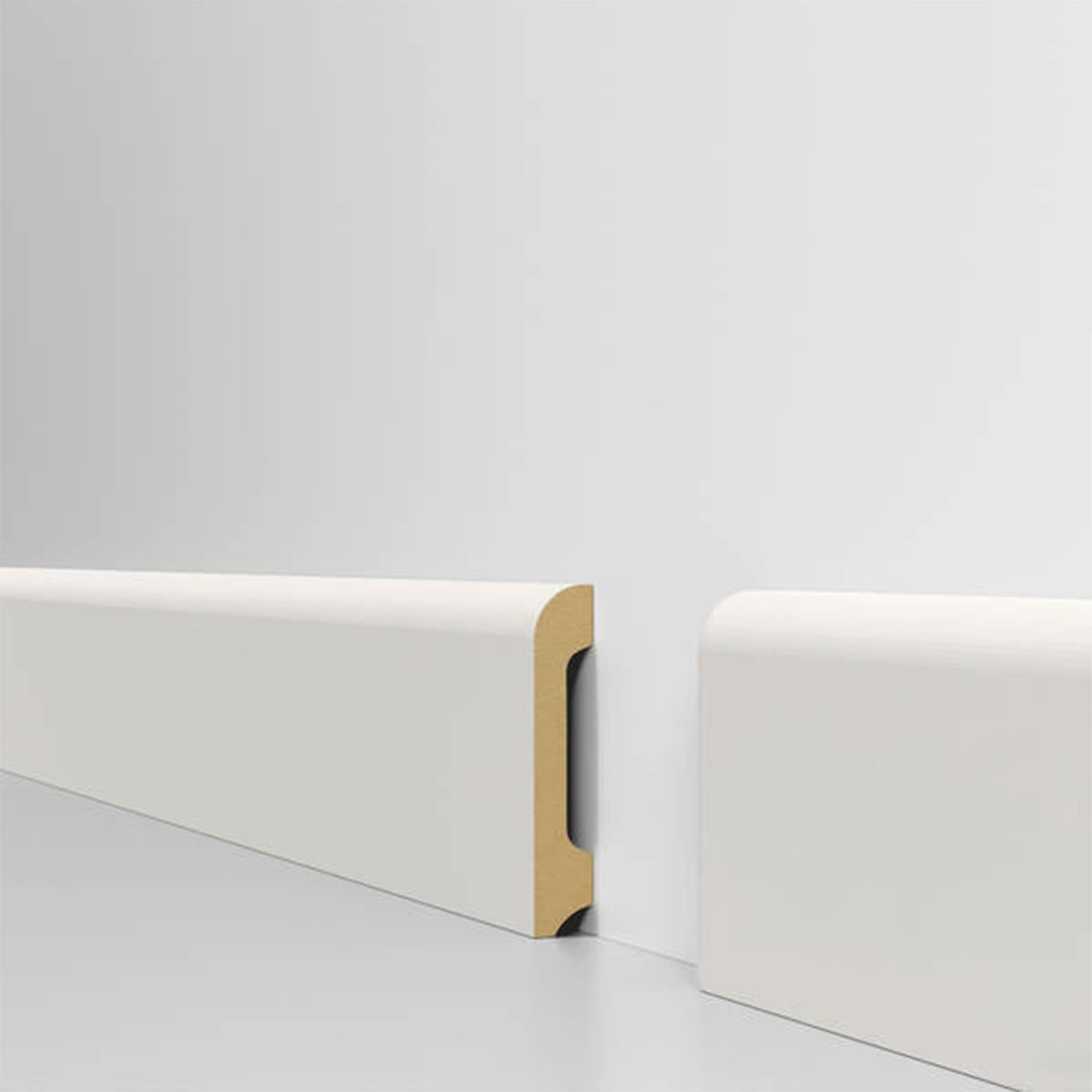 pacco da 132 ML di Battiscopa BC in POLIMERI EqualWood HI-TEC 80x15mm - BIANCO - 5