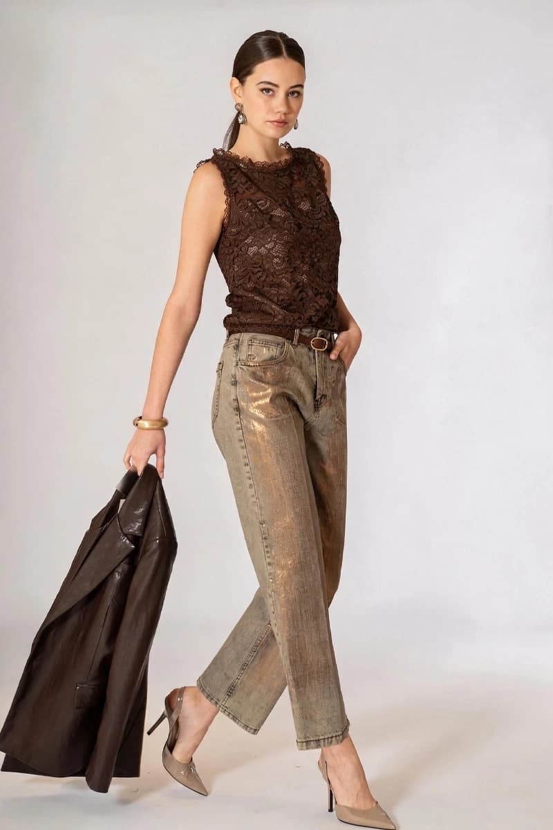 Top pizzo con bottoni gioiello | NO-NA' - 5