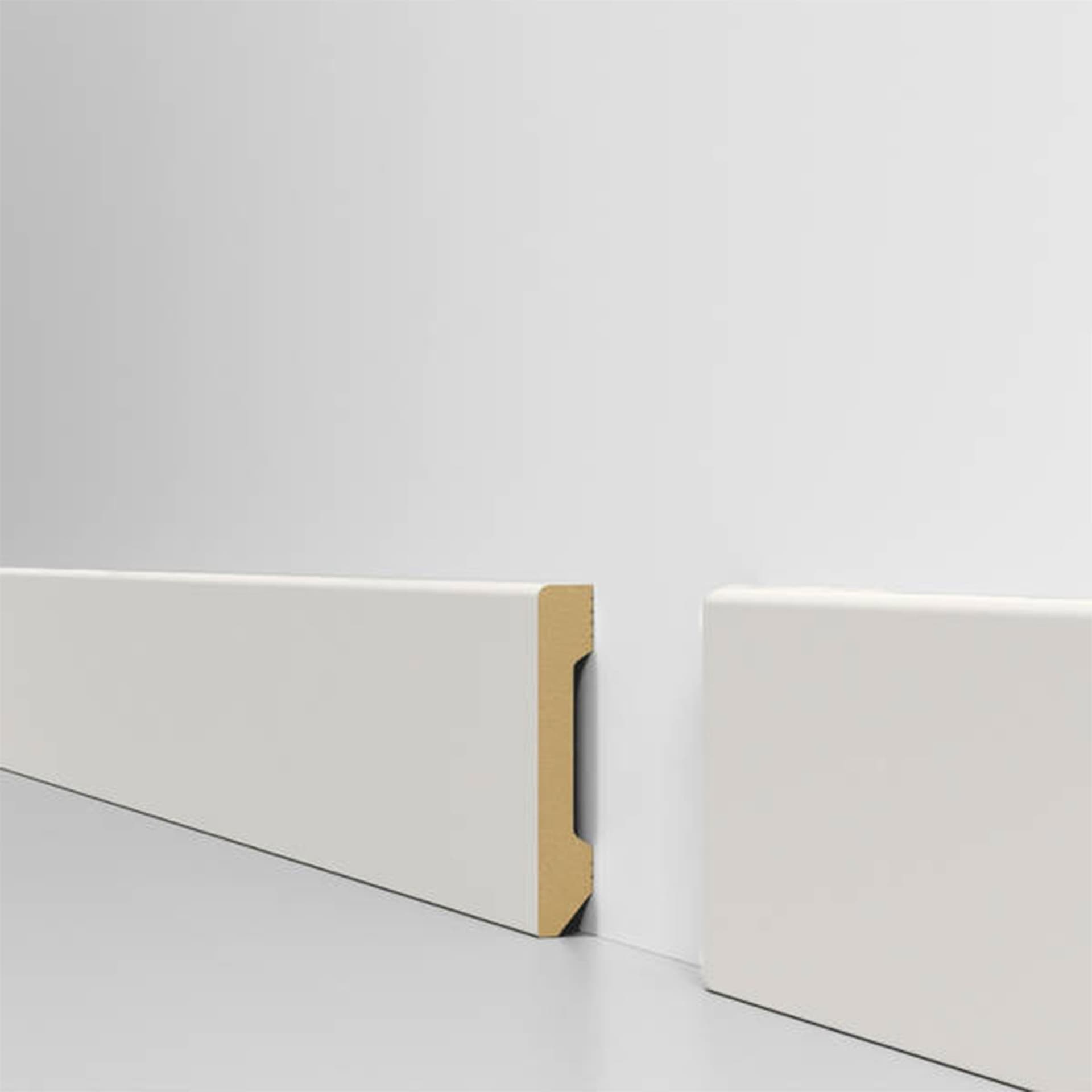 Battiscopa DRITTO in POLIMERI EqualWood HI-TEC 80x15mm - BIANCO (prezzo al metro) - 3