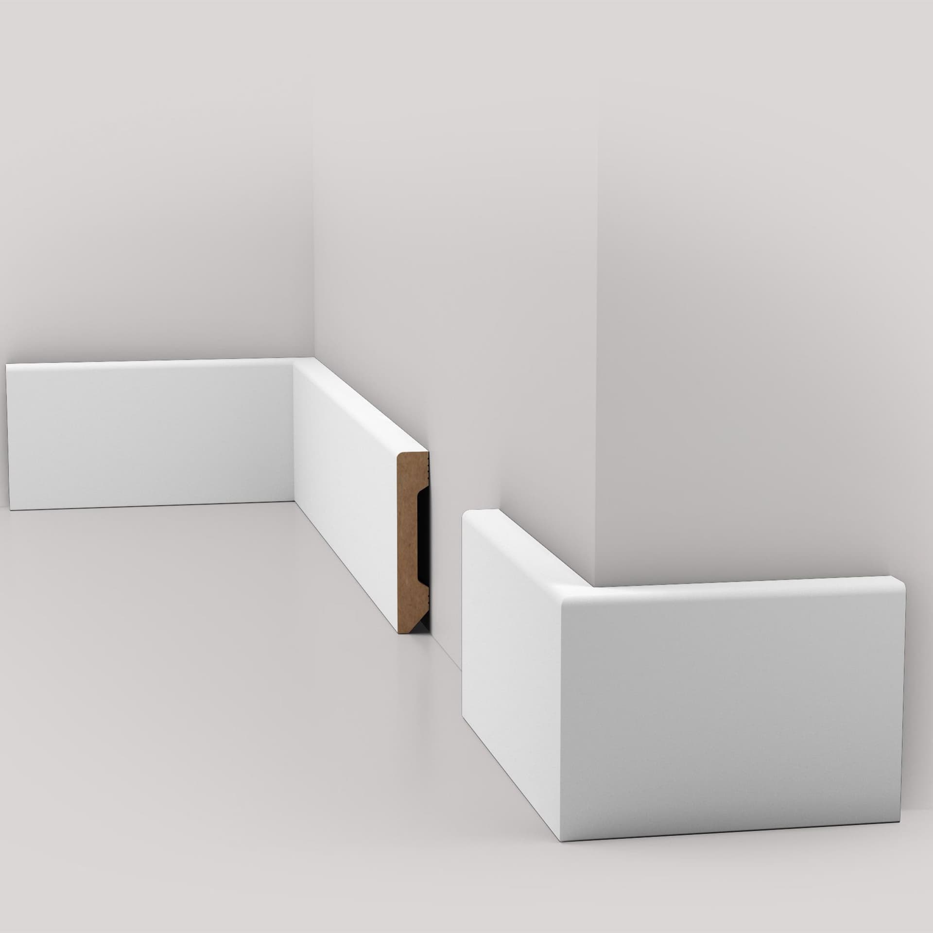 pacco da 132 ML di Battiscopa DRITTO in POLIMERI EqualWood HI-TEC 80x15mm - BIANCO - 4
