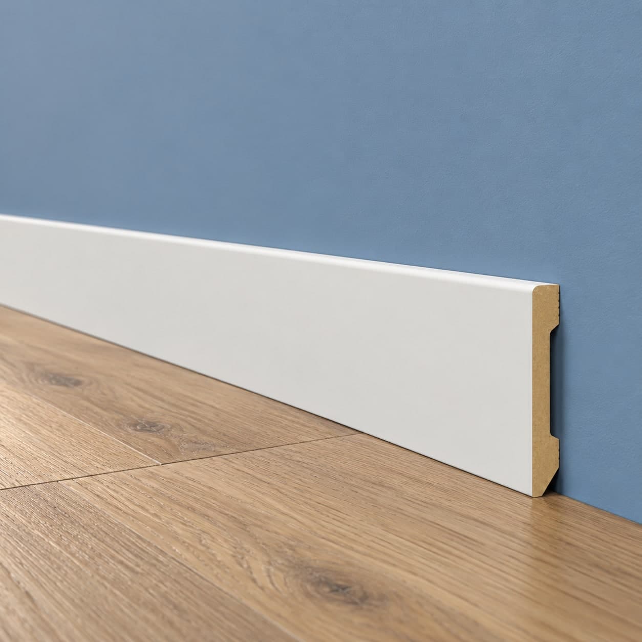 pacco da 132 ML di Battiscopa DRITTO in POLIMERI EqualWood HI-TEC 80x15mm - BIANCO - 6