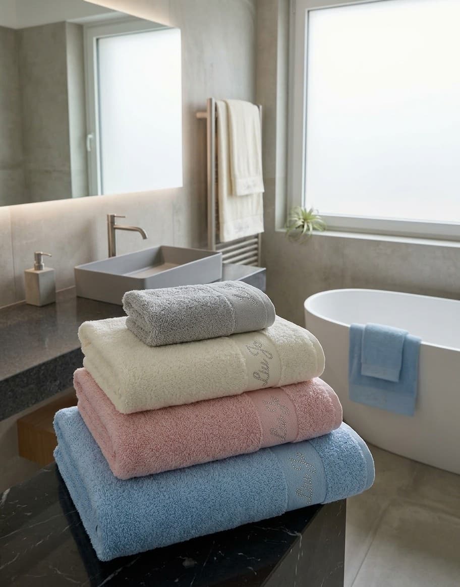 Asciugamani Lurex Liu Jo Art. LB0069 Coppia Viso + Bidet in Spugna di Puro Cotone - 9