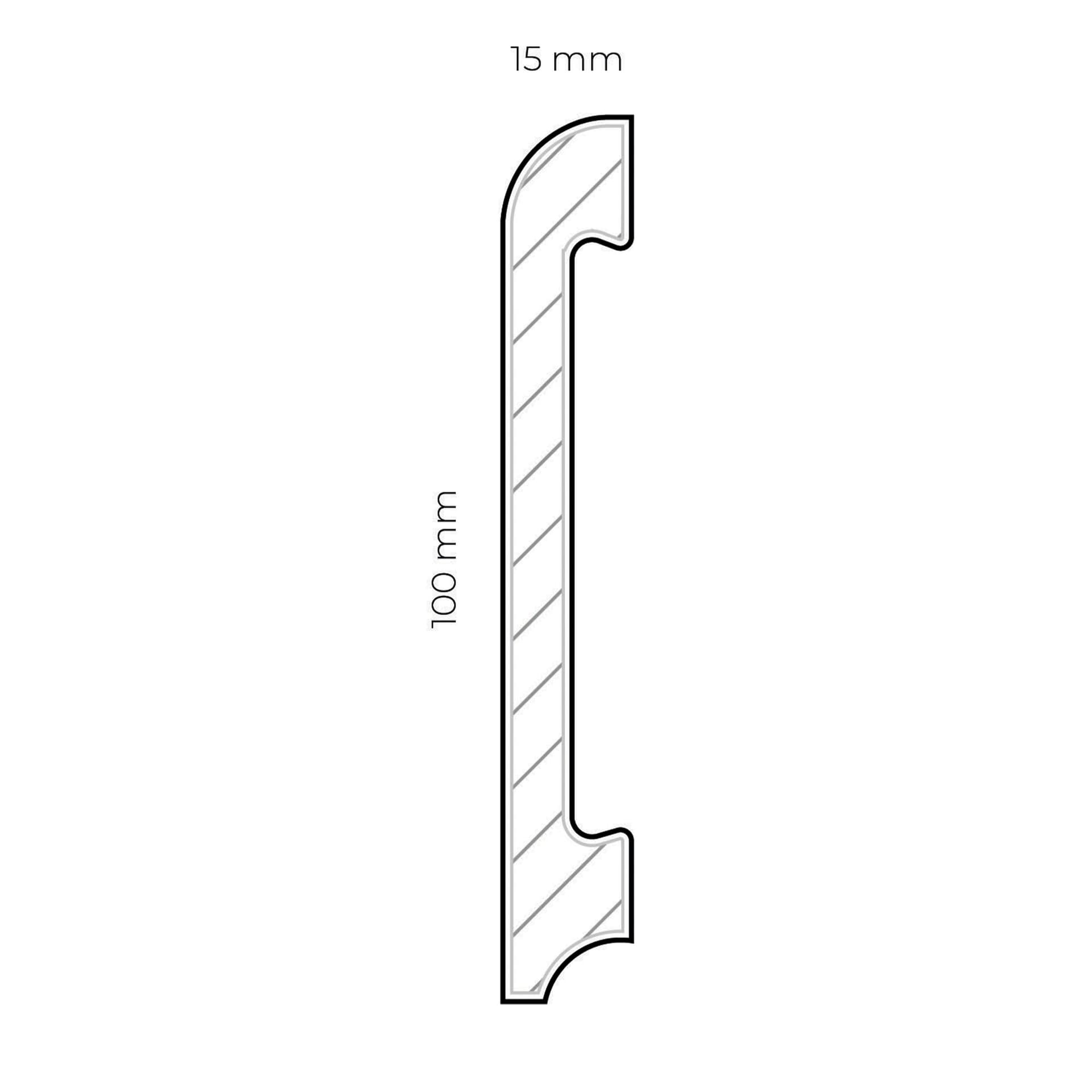 Battiscopa BC in POLIMERI EqualWood HI-TEC 100x15mm - BIANCO (prezzo al metro) - 5