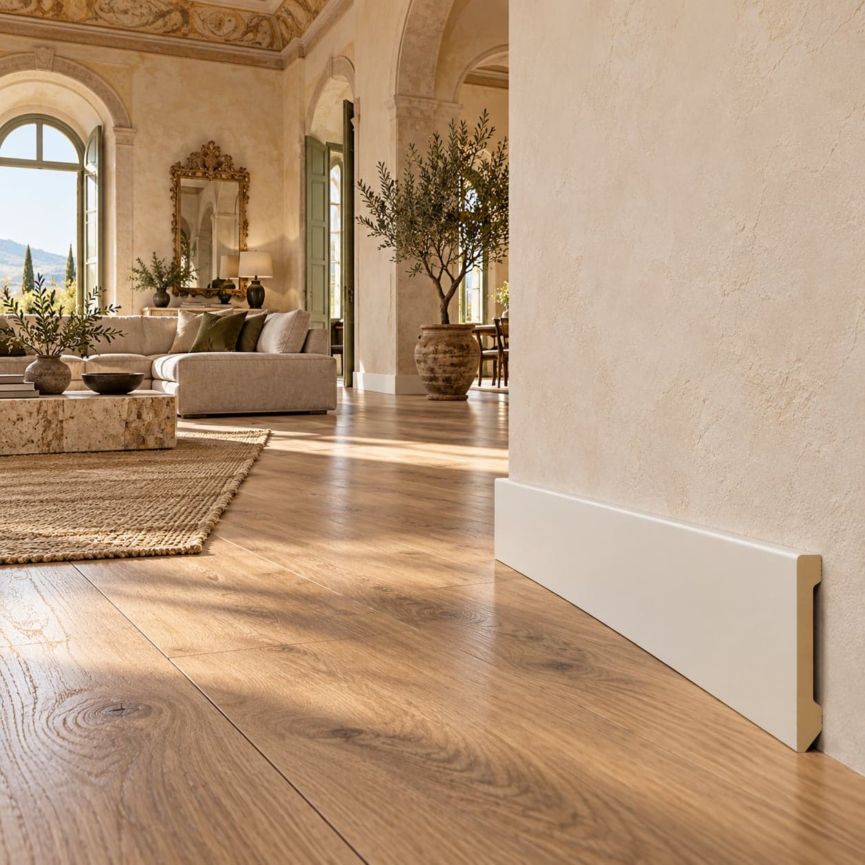 Battiscopa DRITTO in POLIMERI EqualWood HI-TEC 100x14mm - BIANCO (prezzo al metro) - 2