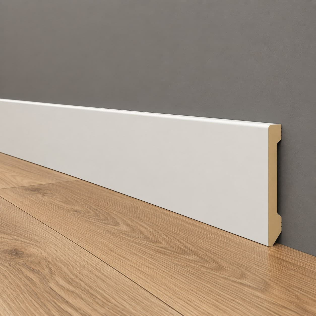 Battiscopa DRITTO in POLIMERI EqualWood HI-TEC 100x14mm - BIANCO (prezzo al metro) - 3