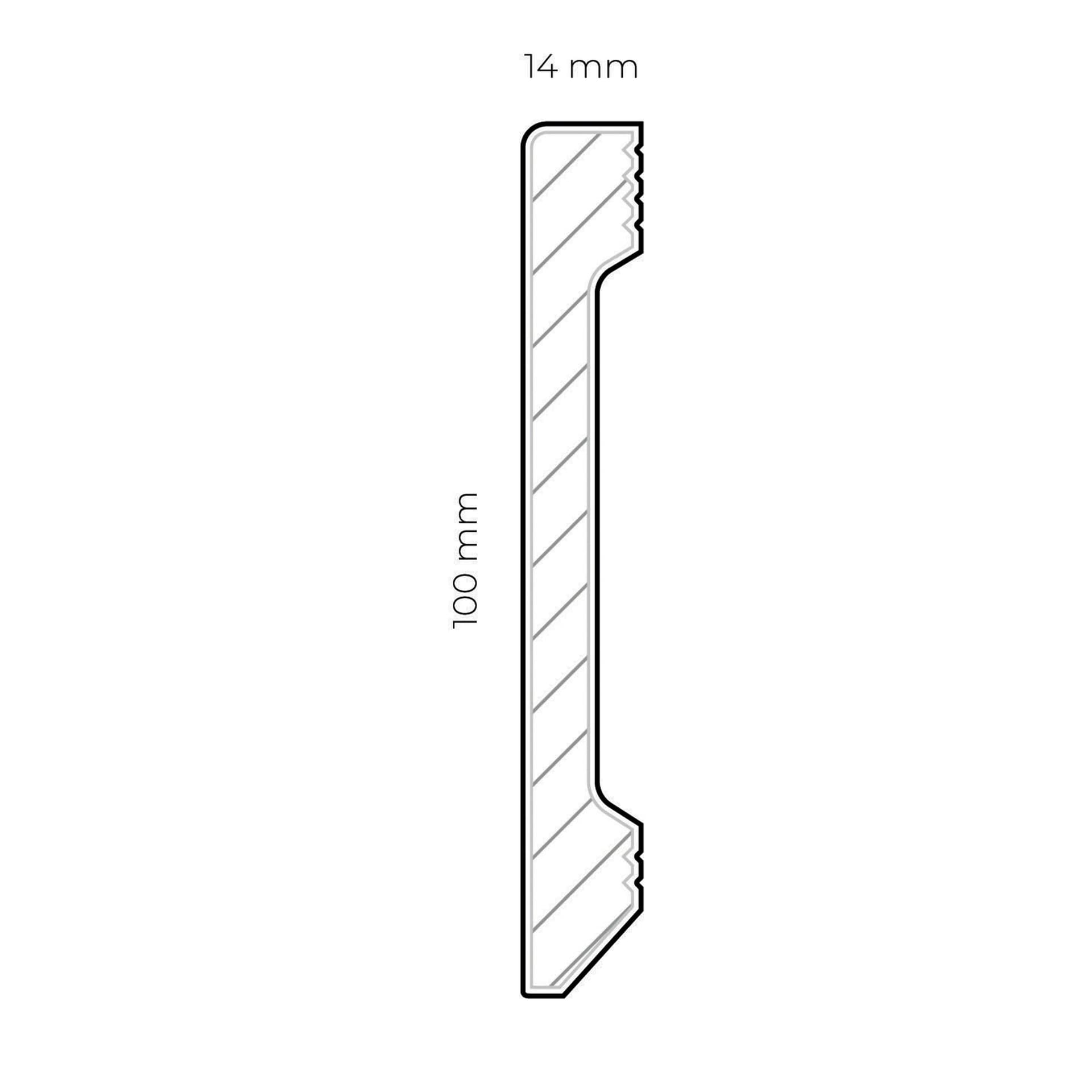 Battiscopa DRITTO in POLIMERI EqualWood HI-TEC 100x14mm - BIANCO (prezzo al metro) - 5
