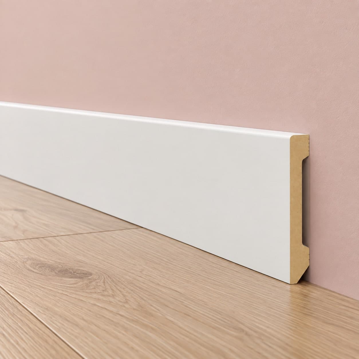 pacco da 152 ML di Battiscopa DRITTO in POLIMERI EqualWood HI-TEC 100x14mm - BIANCO - 6