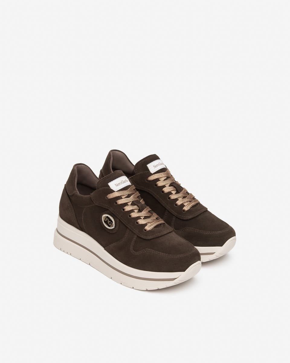 Nero Giardini sneakers da donna in pelle scamosciata testa di moro I617362D300 - 2