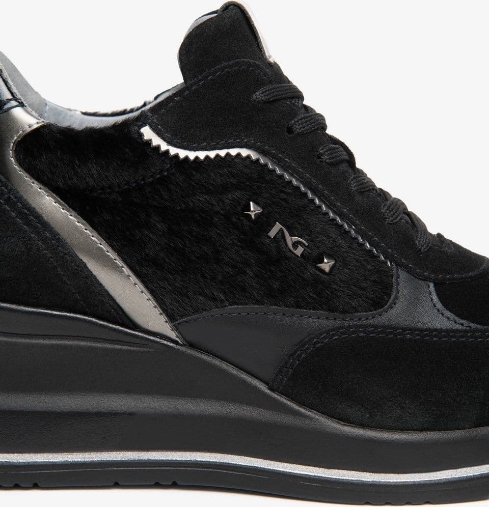 Nero Giardini sneakers da donna in pelle scamosciata e pelle verniciata nero I617391D100 - 3