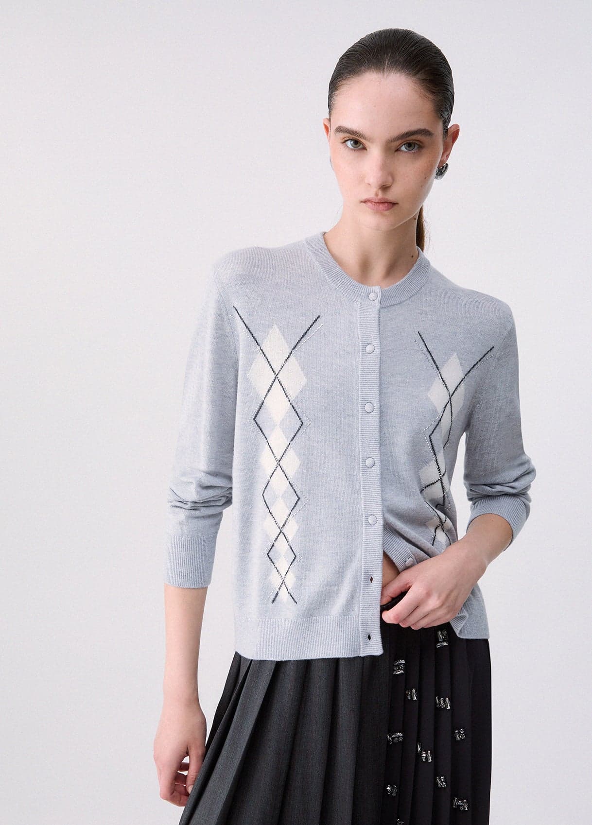 LIU JO  CARDIGAN WF6288-MA16R – BALLANTYNE L.GRAY/BC (L9208)