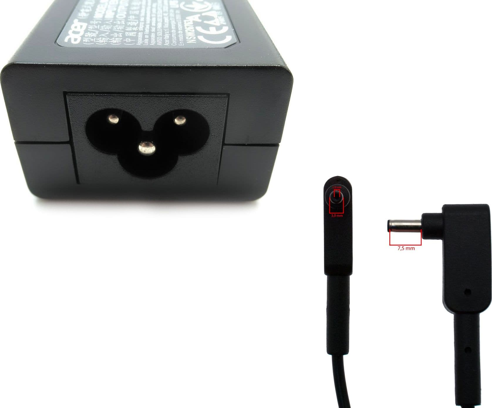 Alimentatore Originale ACER 19V 2,37A 45 W per Notebook connettore 3x1mm - 2