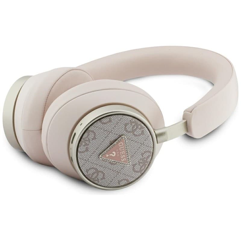 Cuffie on-ear wireless Bluetooth V5.4 ENC con logo triangolare Guess 4G (rosa)
