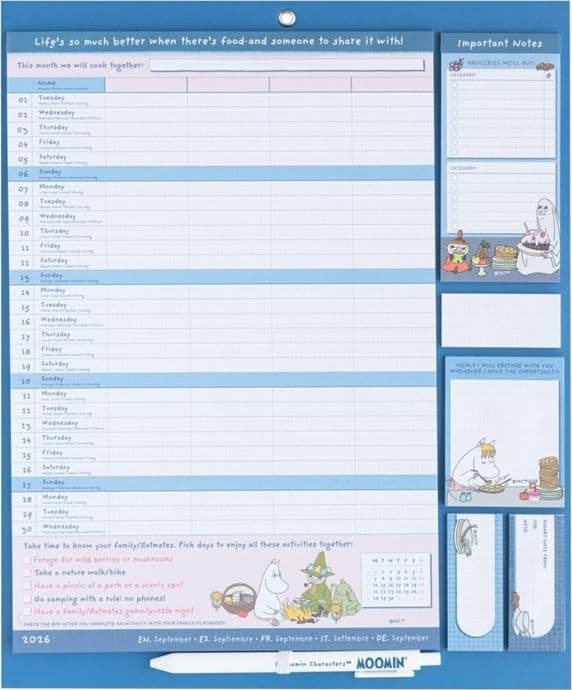 Moomin - Calendario magnetico / Agenda mensile 2026/2027 (30 x 34 cm) - 7
