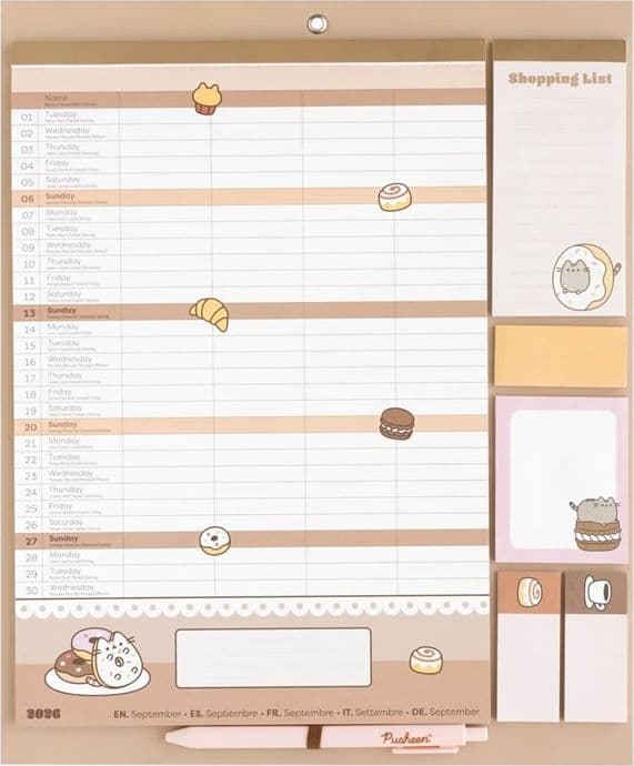 Pusheen - Calendario magnetico / Agenda mensile 2026/2027 (30 x 34 cm) - 2