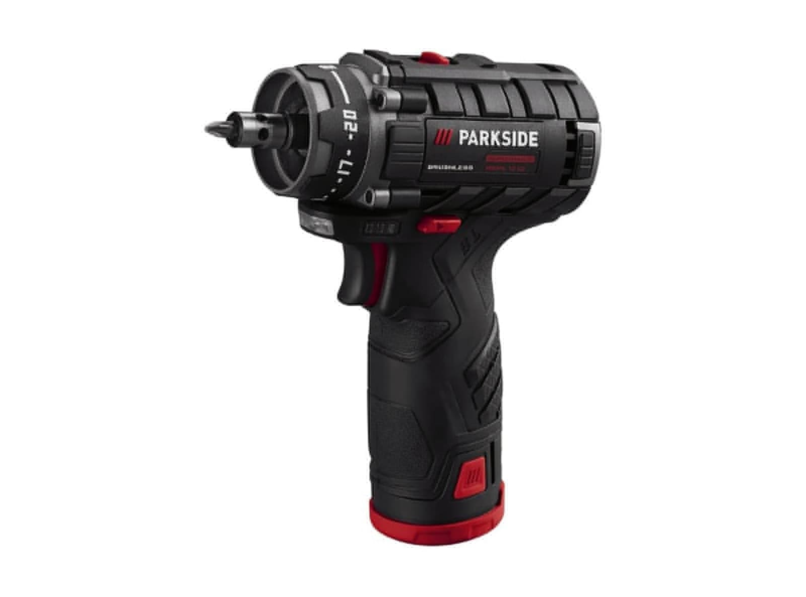 Set Avvitatore a Batteria 12V PARKSIDE PERFORMANCE PBSPA 12 E4 Brushless con Caricatore Batteria Litio 2A Punte Inserti e Accessori - 5