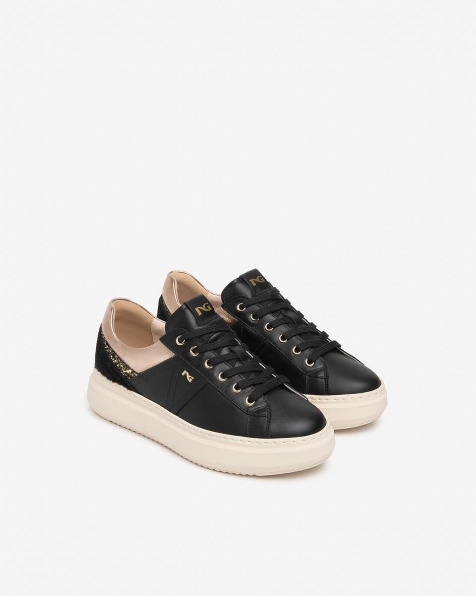 Nero Giardini sneakers donna in pelle e materiale tecnico colore nero I617430D100 - 2