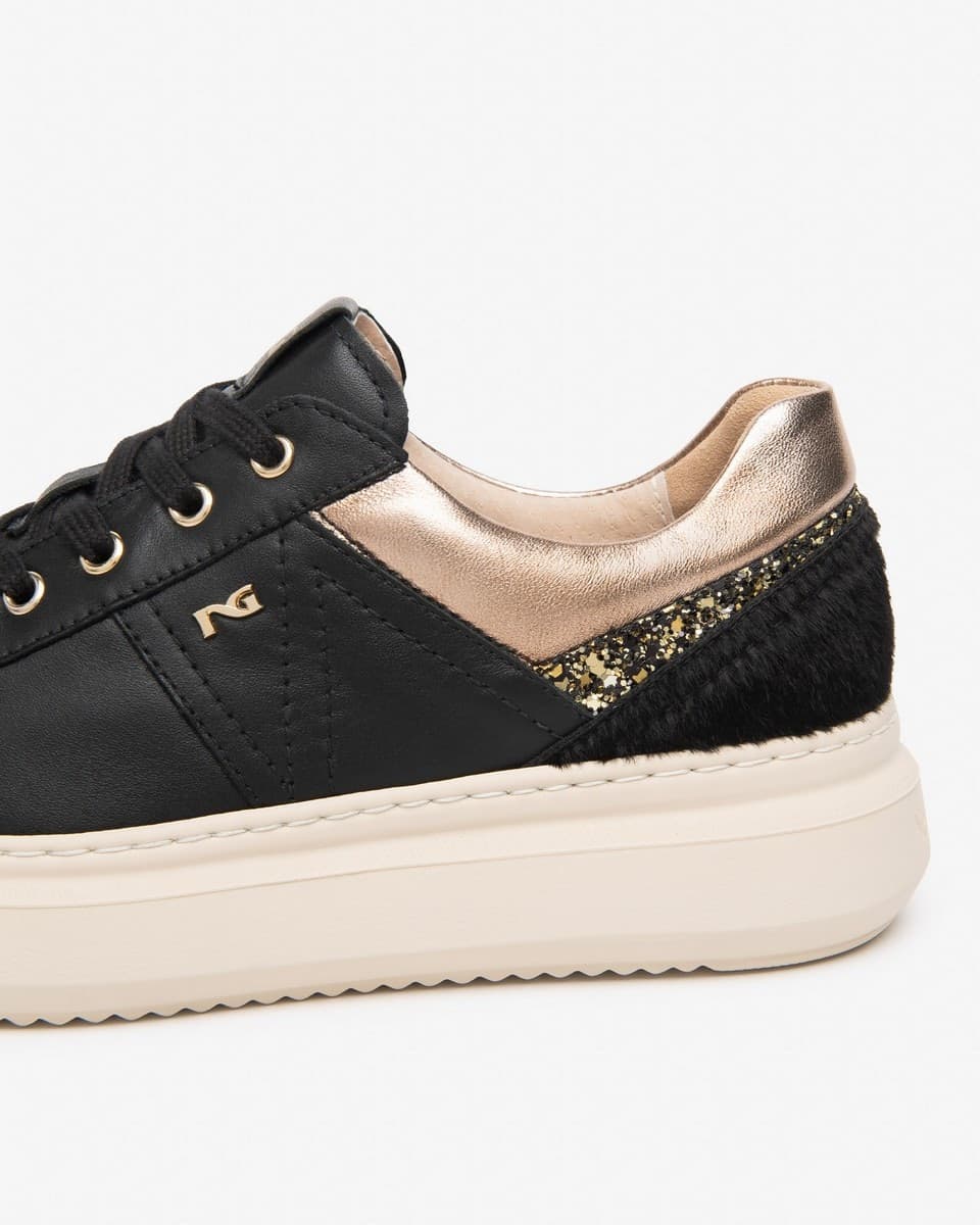 Nero Giardini sneakers donna in pelle e materiale tecnico colore nero I617430D100 - 3