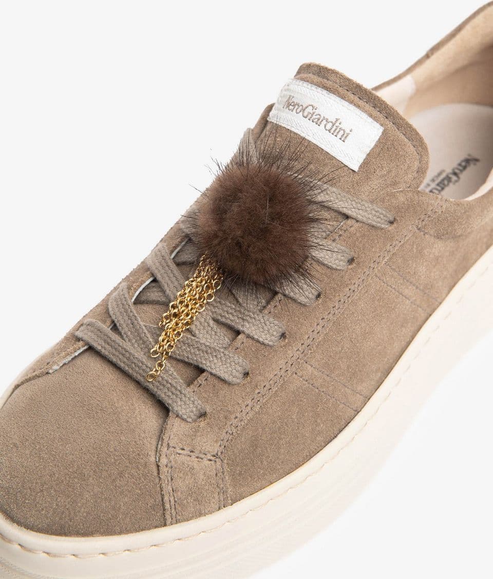 Nero Giardini sneakers donna in camoscio castoro color beige I617441D405 - 3