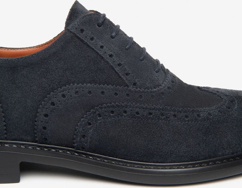 Nero Giardini scarpe stringate da uomo in pelle scamosciata blu I601241U200 - 3