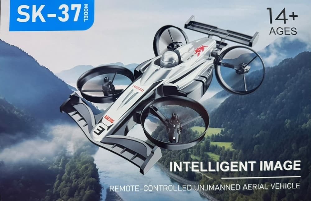 DRONE TELECOMANDATO 2IN1 DESIGN AERODINAMICO AUTO DA CORSA GIOCO PER RAGAZZI 14+ANNI SK-37 - 2