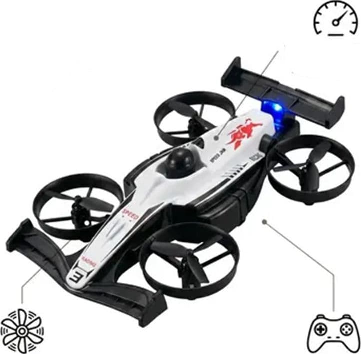 DRONE TELECOMANDATO 2IN1 DESIGN AERODINAMICO AUTO DA CORSA GIOCO PER RAGAZZI 14+ANNI SK-37 - 6