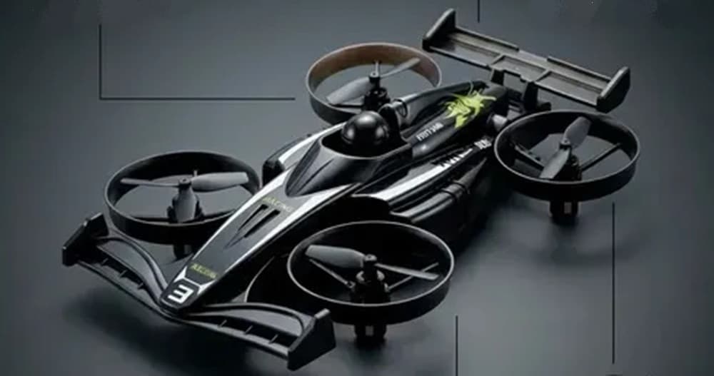 DRONE TELECOMANDATO 2IN1 DESIGN AERODINAMICO AUTO DA CORSA GIOCO PER RAGAZZI 14+ANNI SK-37 - 7