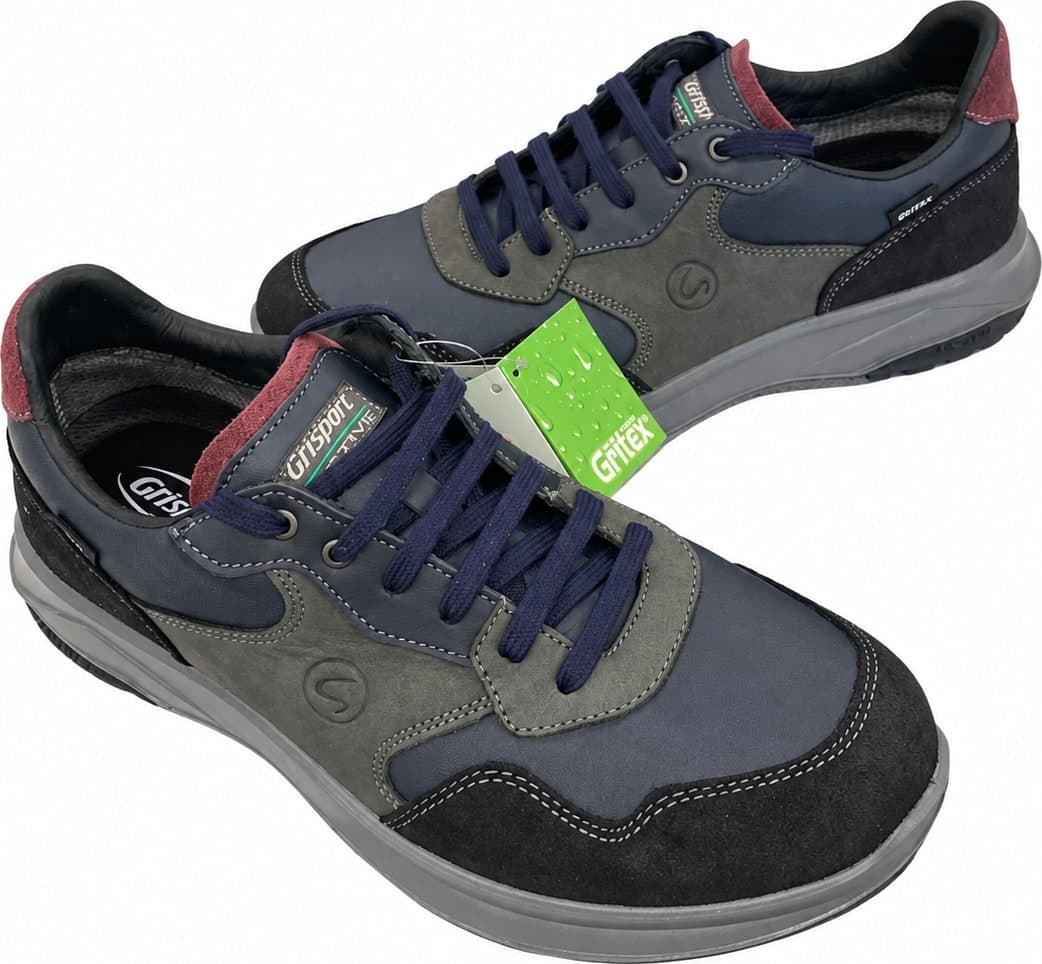Grisport Active sneakers uomo pelle fumo talco - 5