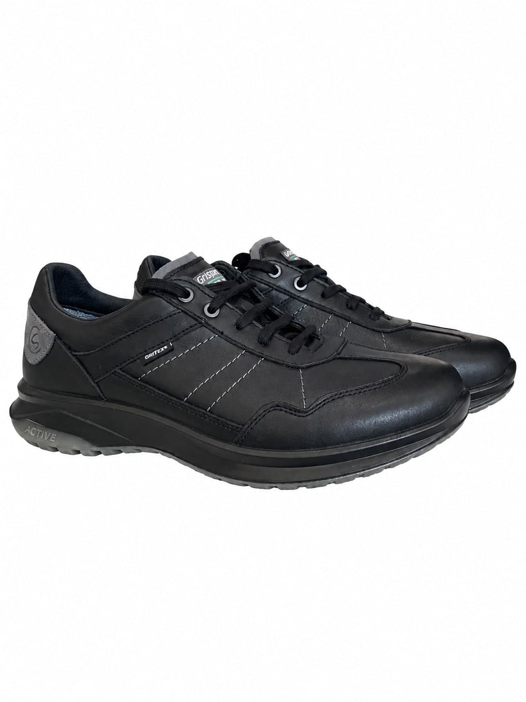 Grisport Active scarpe stringate uomo pelle nera fodera gritex - 2