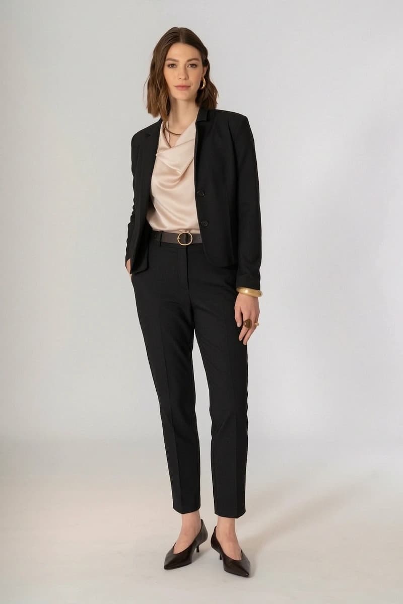 Pantalone spinato con cintura | NO-NA' - 1
