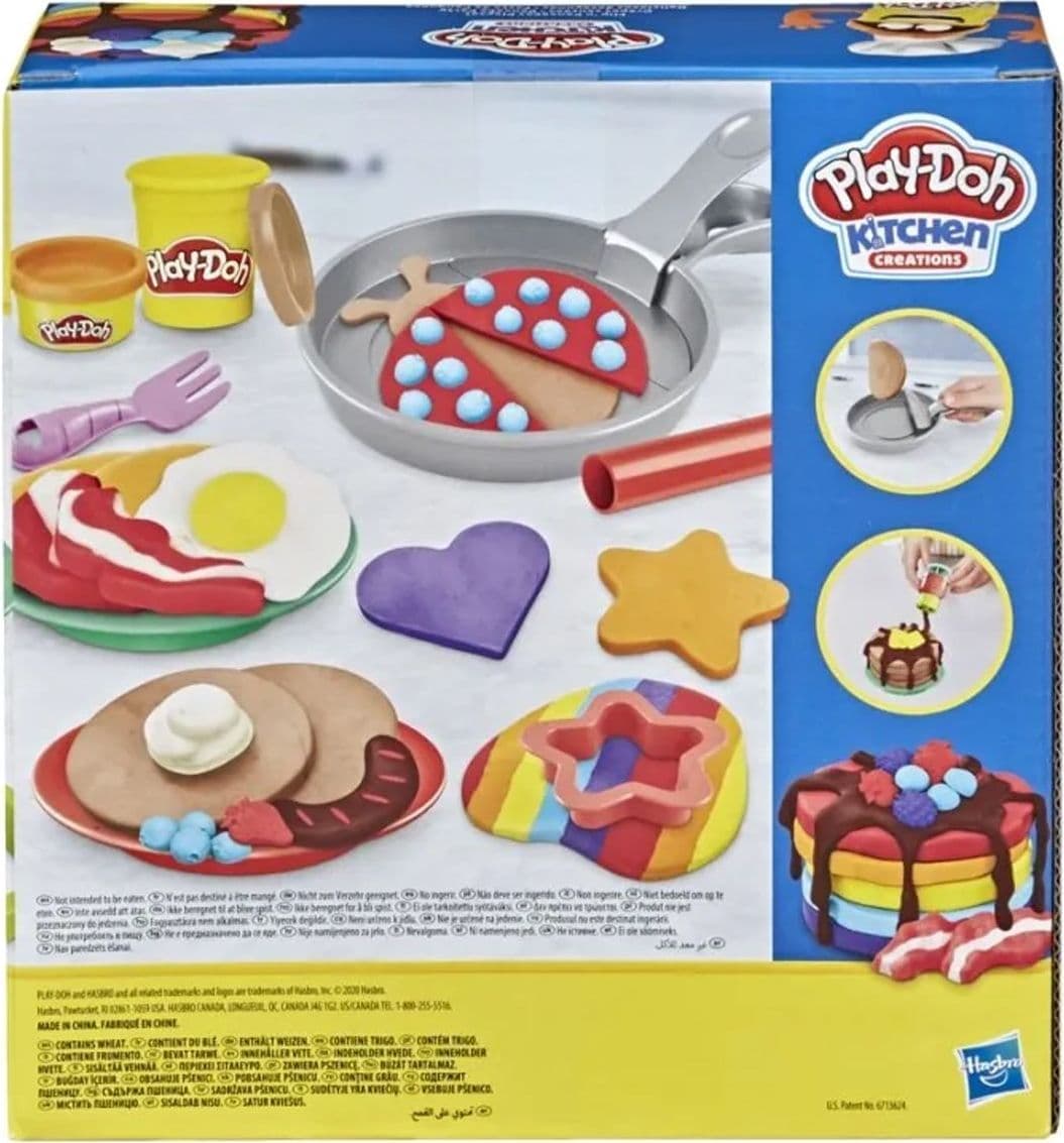 Play-Doh Kitchen Creations Flip 'n Pancakes Set per i Pancake con 8 Barattoli di Plastilina Colorata e 14 Accessori Gioco Regalo per Bambini dai 3 Anni in Su - 3