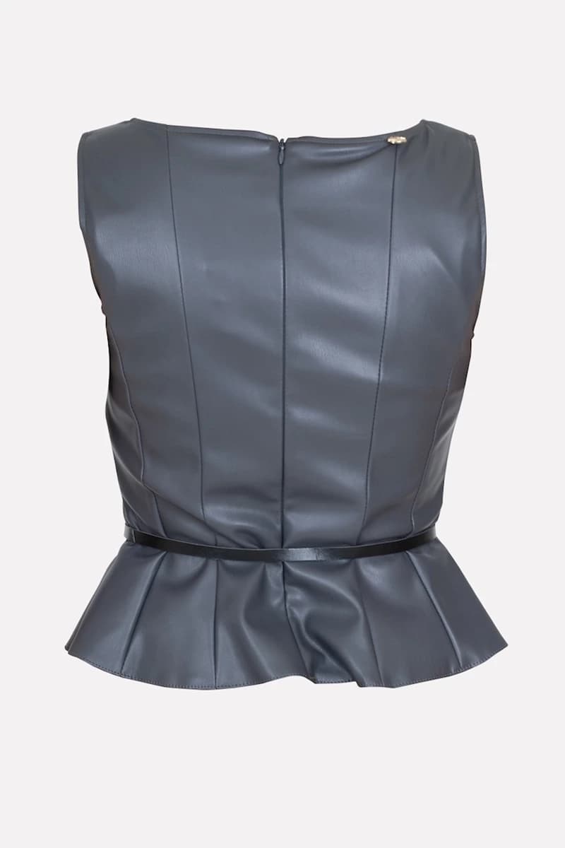 Top ecopelle con cintura | SISTE'S - 3