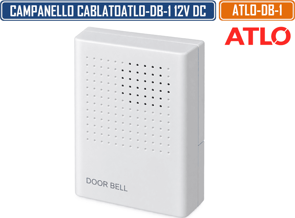 CAMPANELLO CABLATO ATLO-DB-1 12V DC IP40 – SEGNALATORE ACUSTICO PER CASA, UFFICIO E SISTEMI DI CHIAMATA - 3