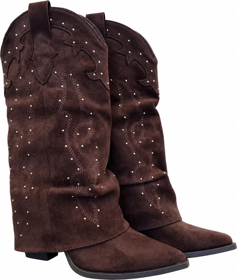 Calzature Durello Texani marrone scuro con borchie - 2