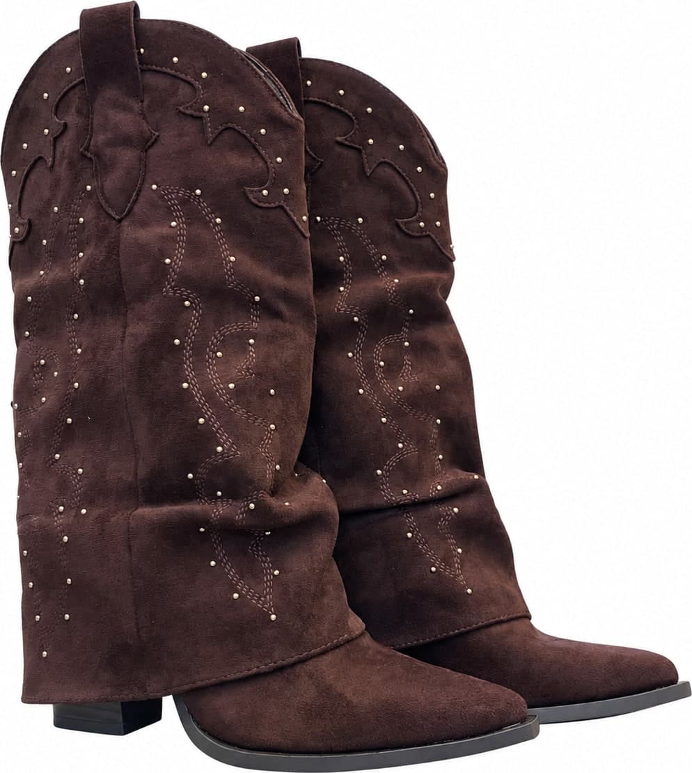 Calzature Durello Texani marrone scuro con borchie - 3