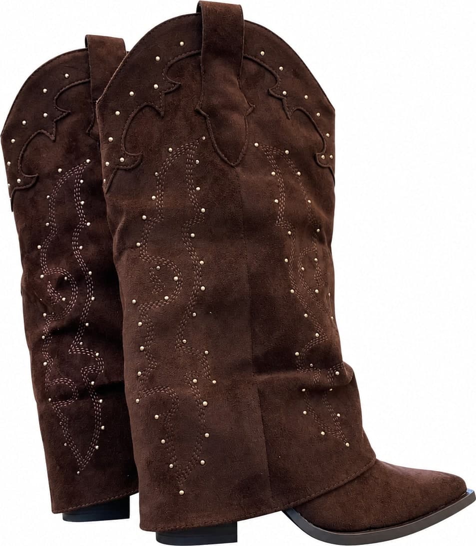 Calzature Durello Texani marrone scuro con borchie - 4