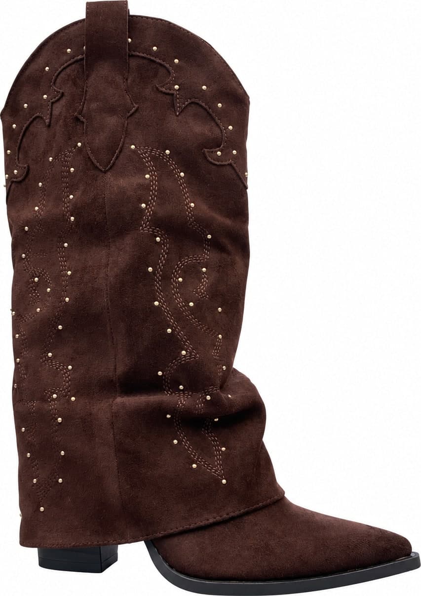 Calzature Durello Texani marrone scuro con borchie - 5