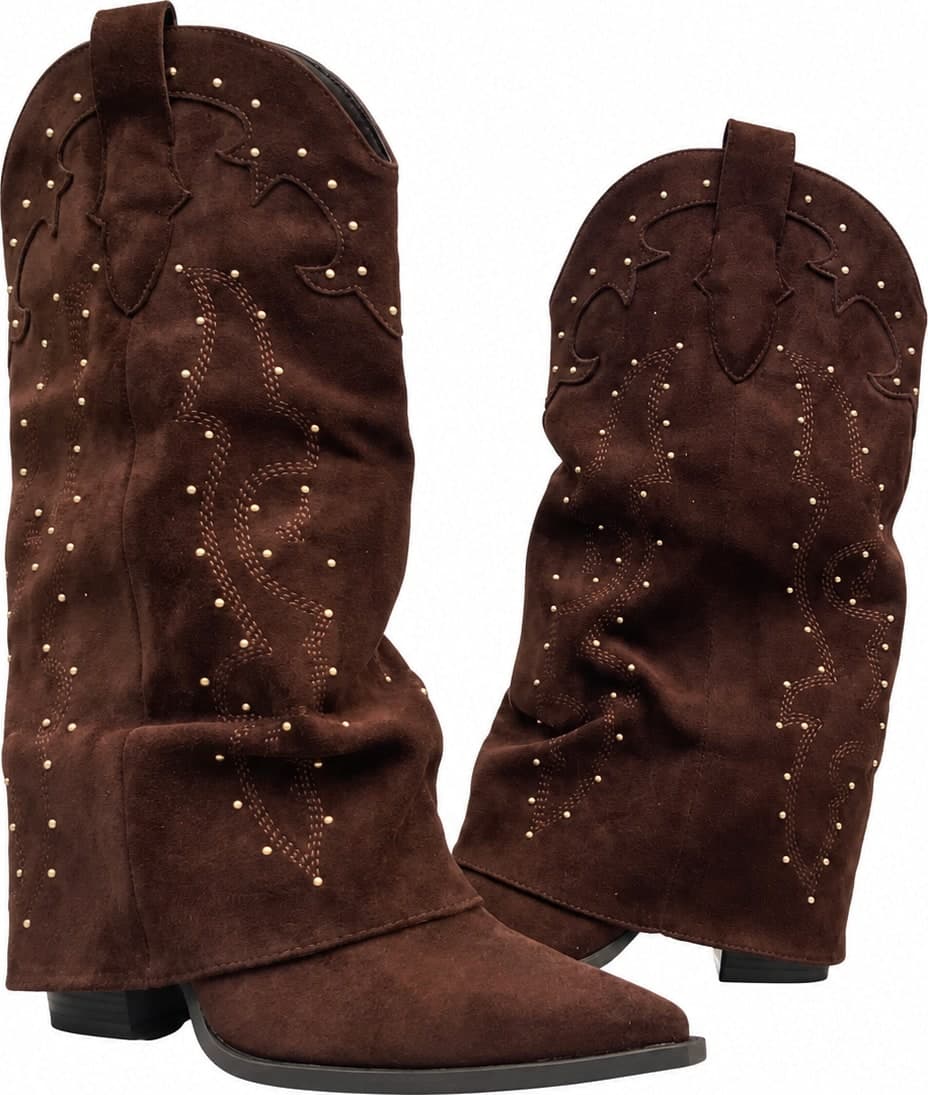 Calzature Durello Texani marrone scuro con borchie - 7