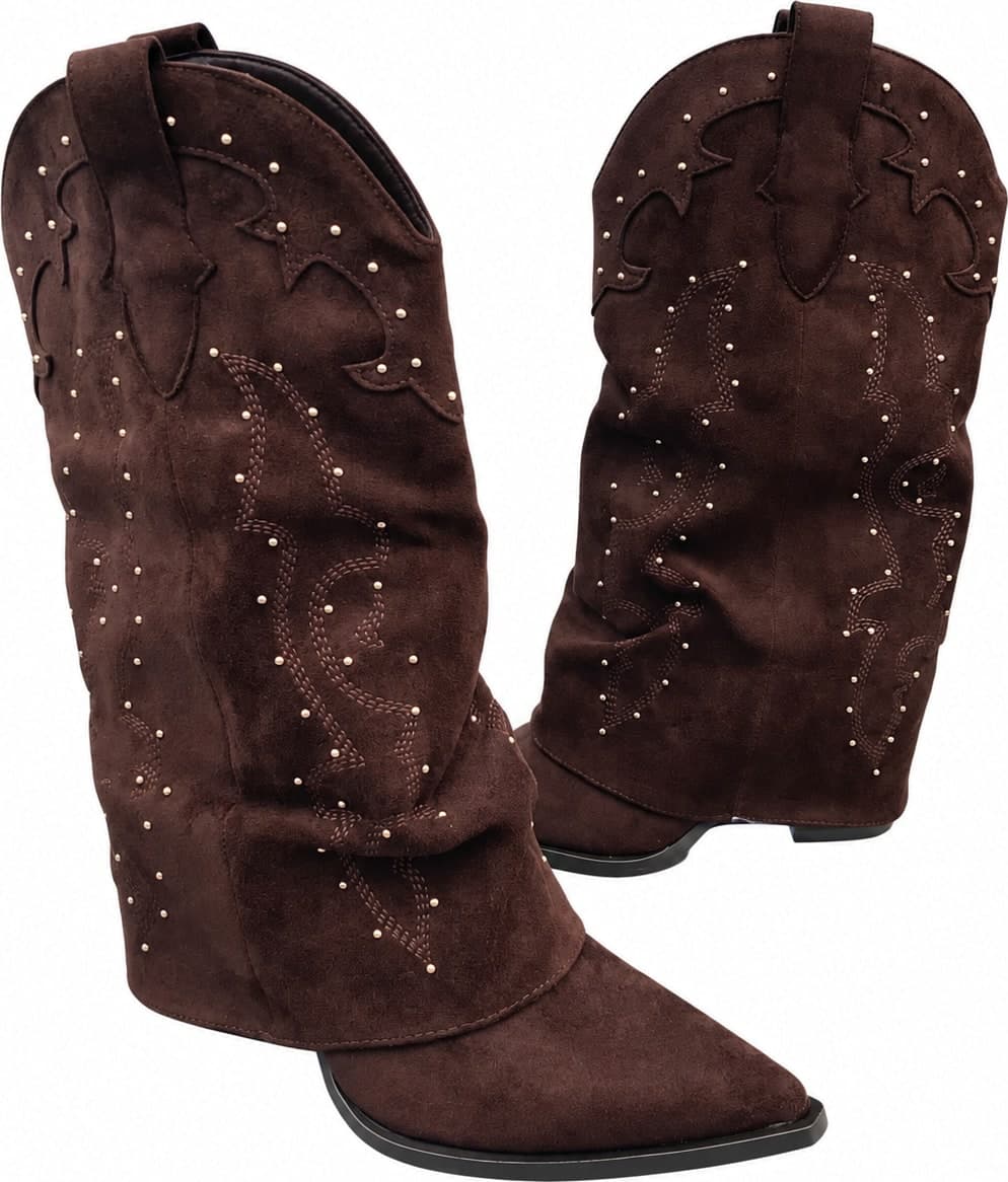 Calzature Durello Texani marrone scuro con borchie - 8